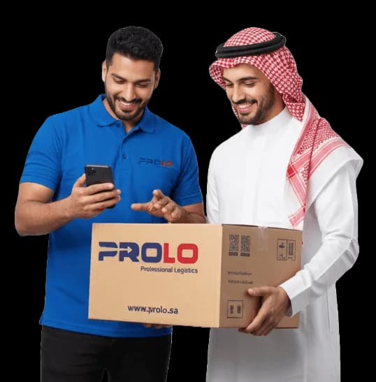 Arab male delivery boy is delivering parcel to an arab woman in hijab or burqa