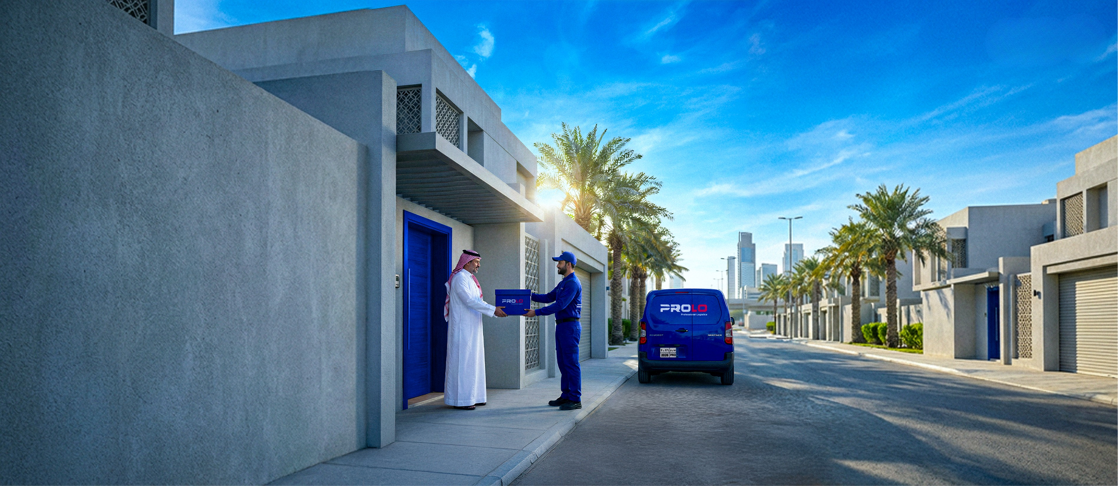 Prolo Professional Logistics Van is moving form desert in Saudia Arabia